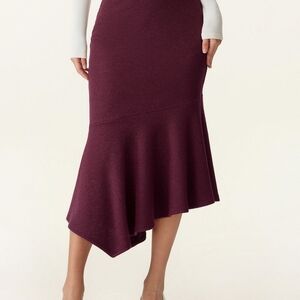 OGL Shimmering Tinsel Asymmetrical Mermaid Skirt - Wine New w/tags